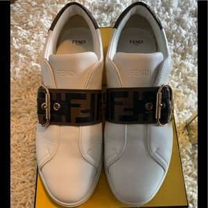 White Fendi FF Sneakers size 9